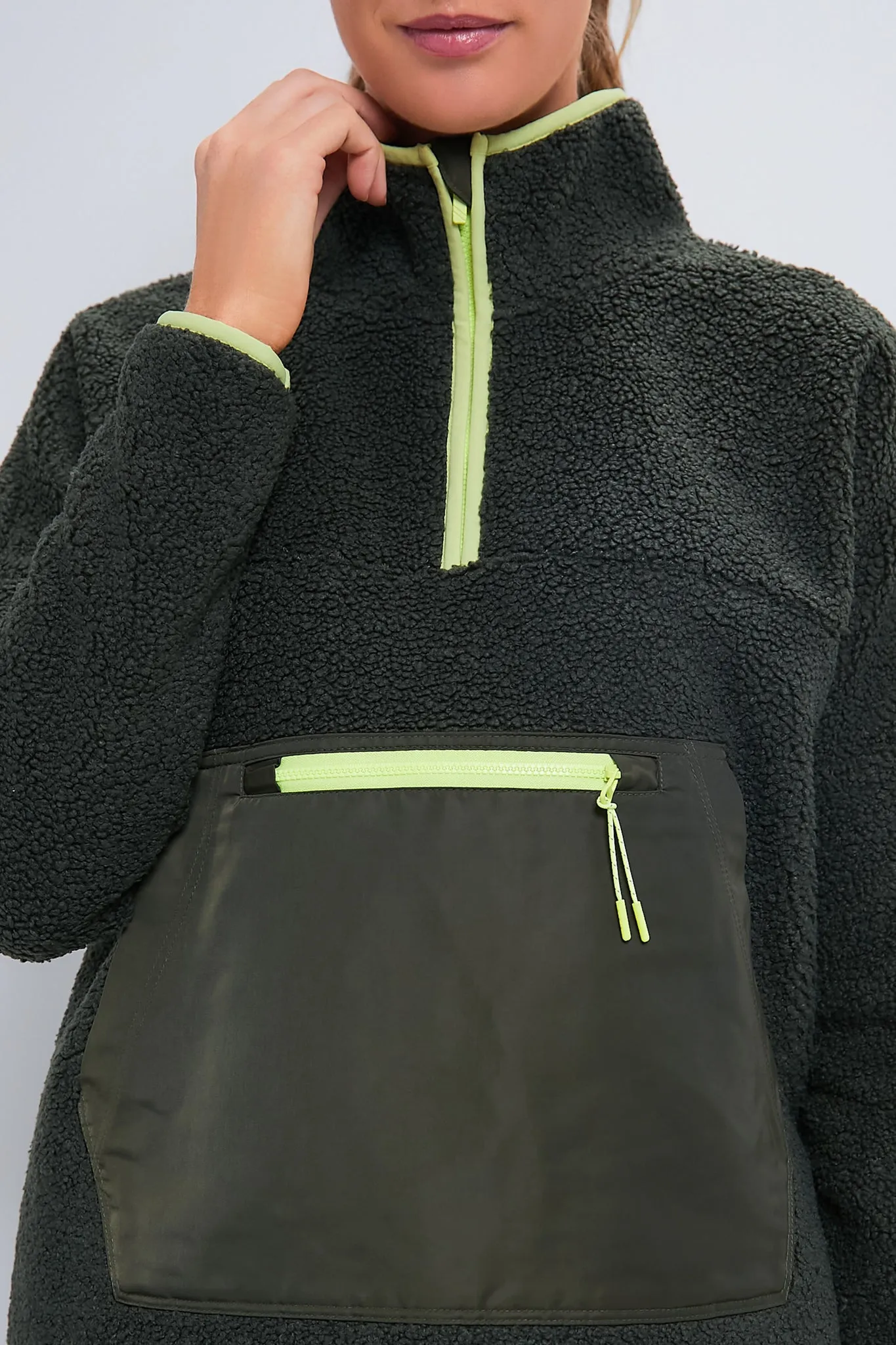 Army Green Fleece Cady Quarter Zip