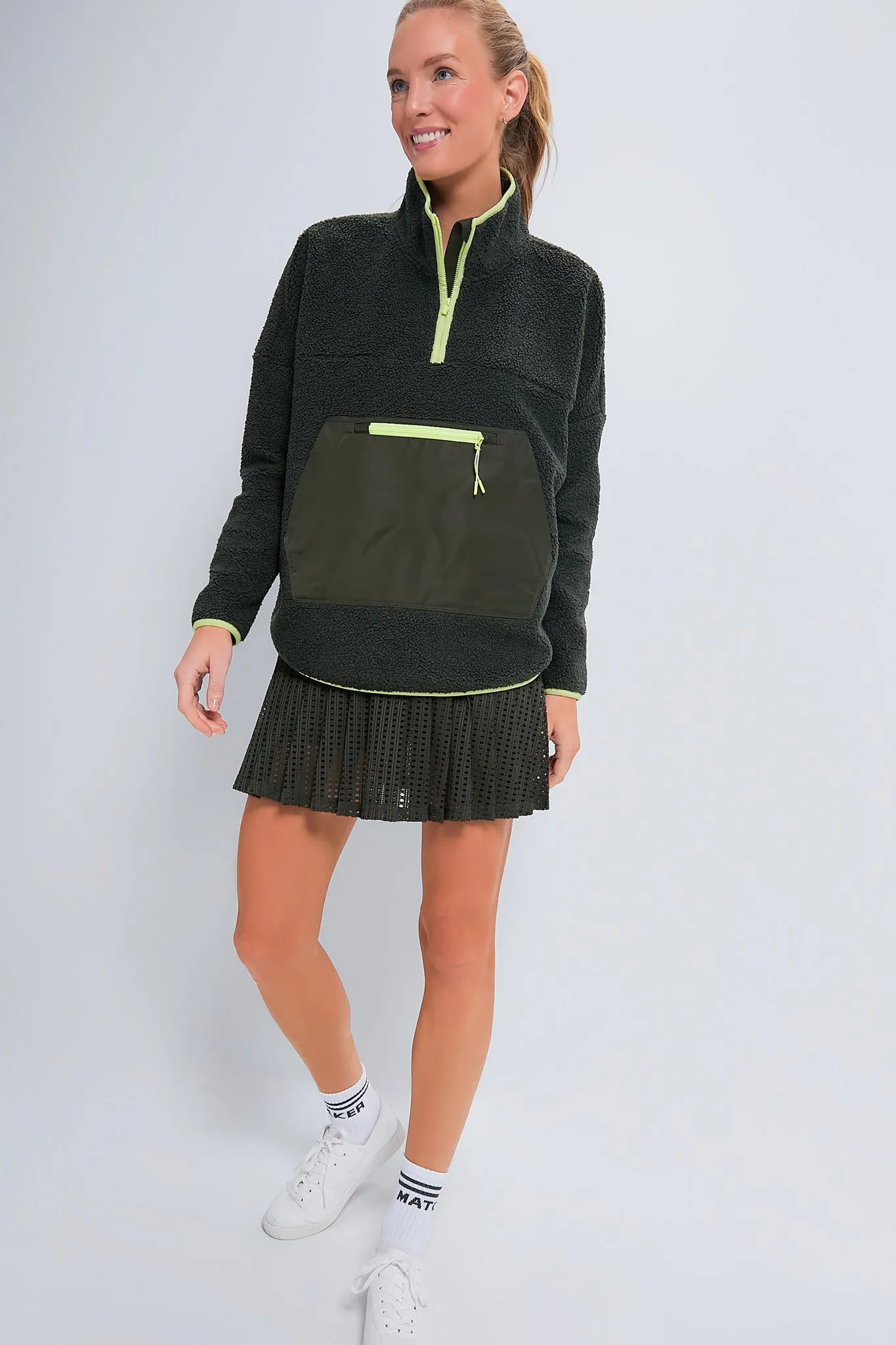 Army Green Fleece Cady Quarter Zip