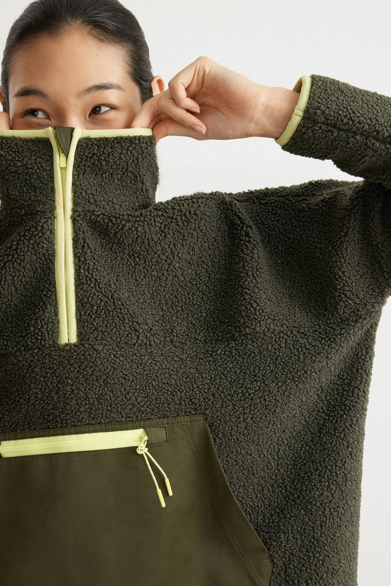 Army Green Fleece Cady Quarter Zip