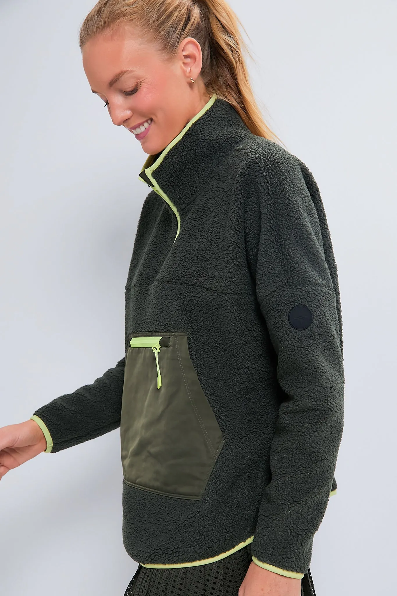 Army Green Fleece Cady Quarter Zip