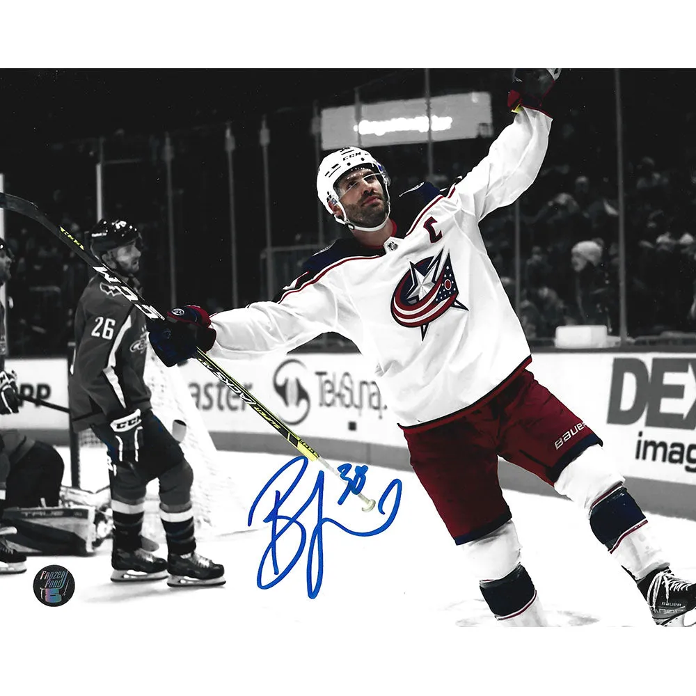 Boone Jenner Autographed Columbus Blue Jackets 8X10 Photo (Celebrating)