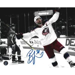 Boone Jenner Autographed Columbus Blue Jackets 8X10 Photo (Celebrating)