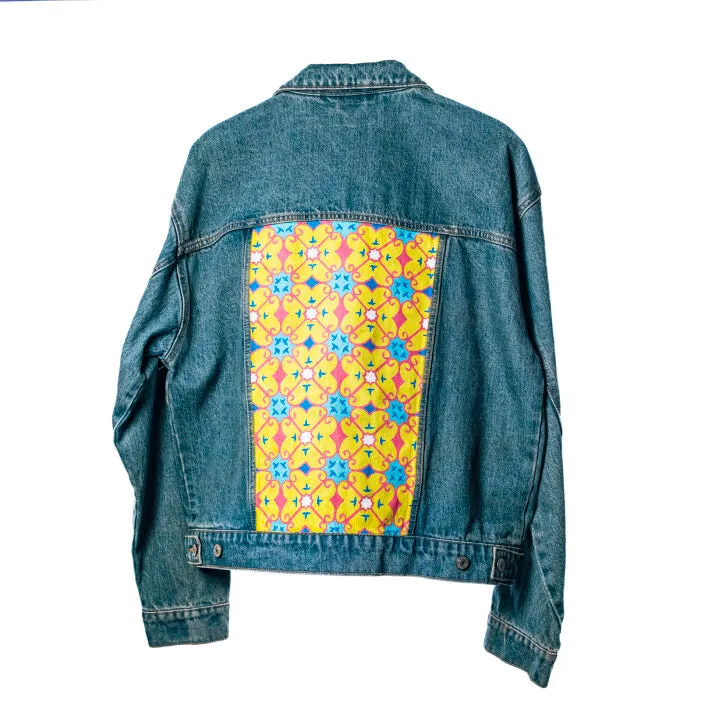 Custom Mosaic Hand Painted Denim Jacket