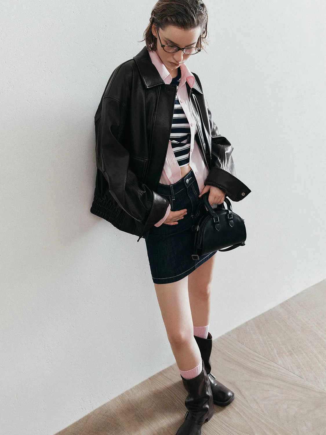 Loose Vegan Leather Jackets