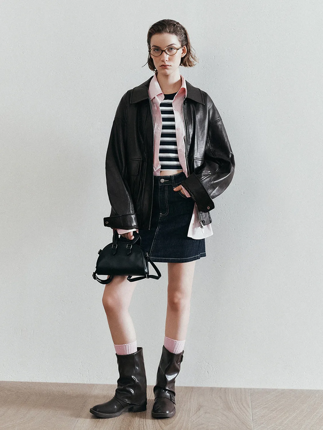 Loose Vegan Leather Jackets