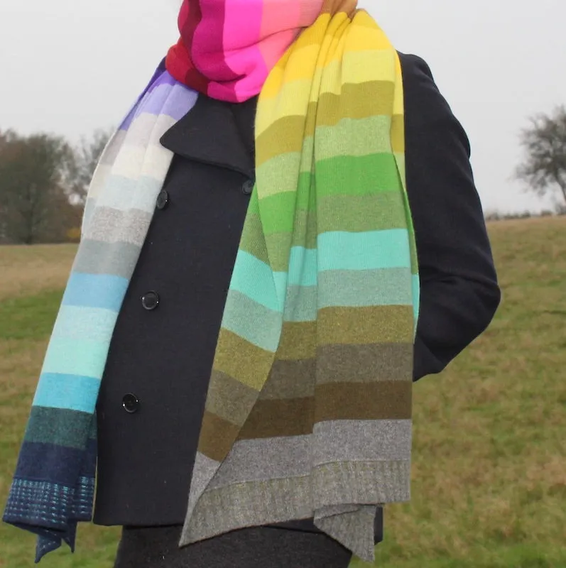 Rainbow After The Storm Scottish Lamb's Wool Throw