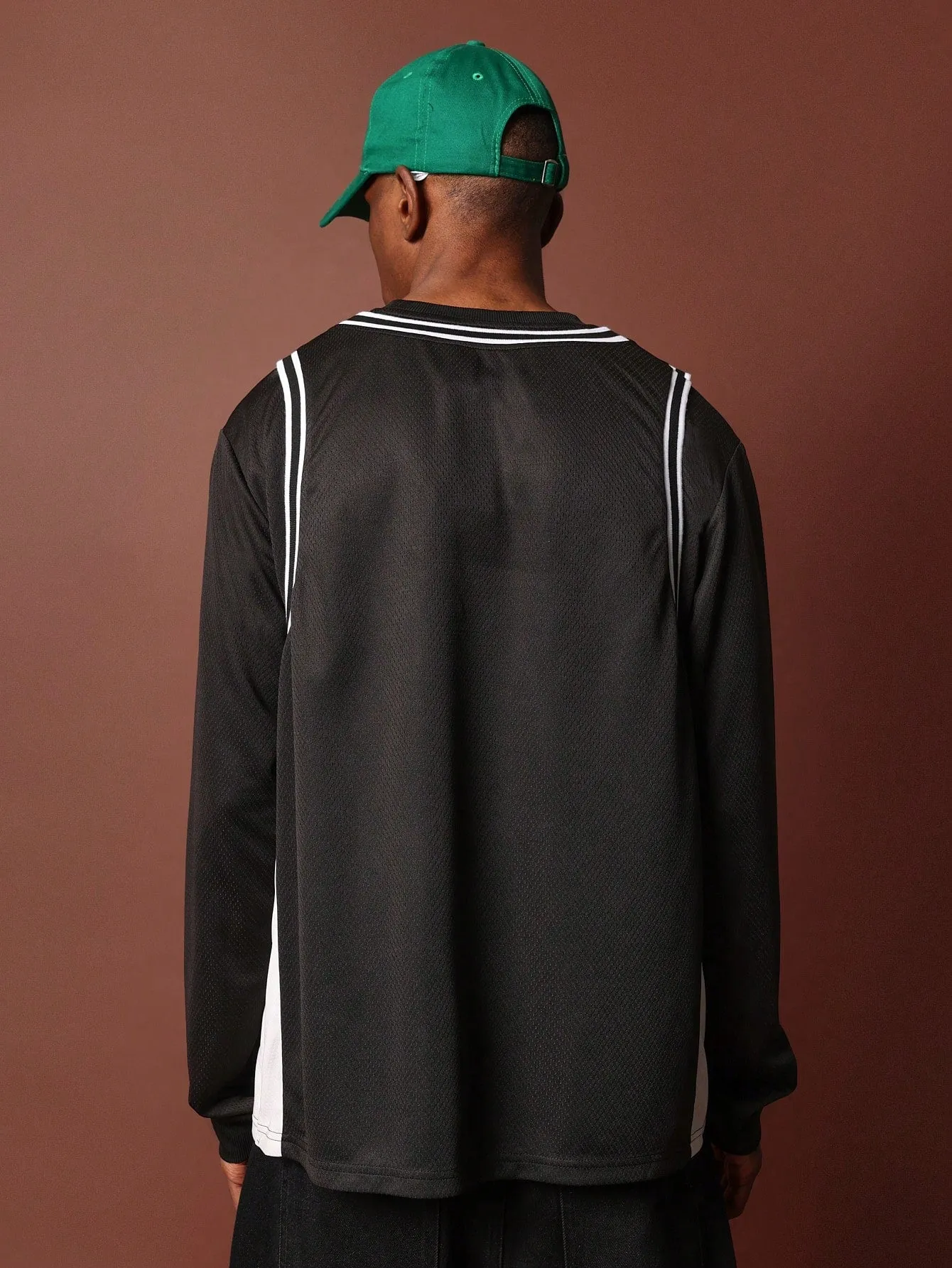 Regular Fit Long Sleeve Layered Vest Tee With Graphic Print