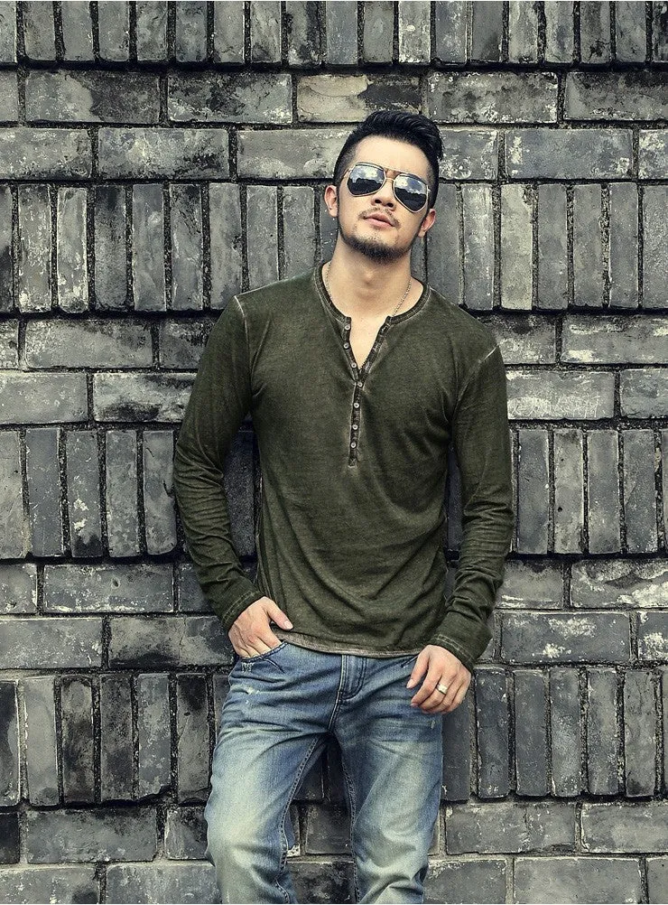 Vintage Henley Long Sleeves
