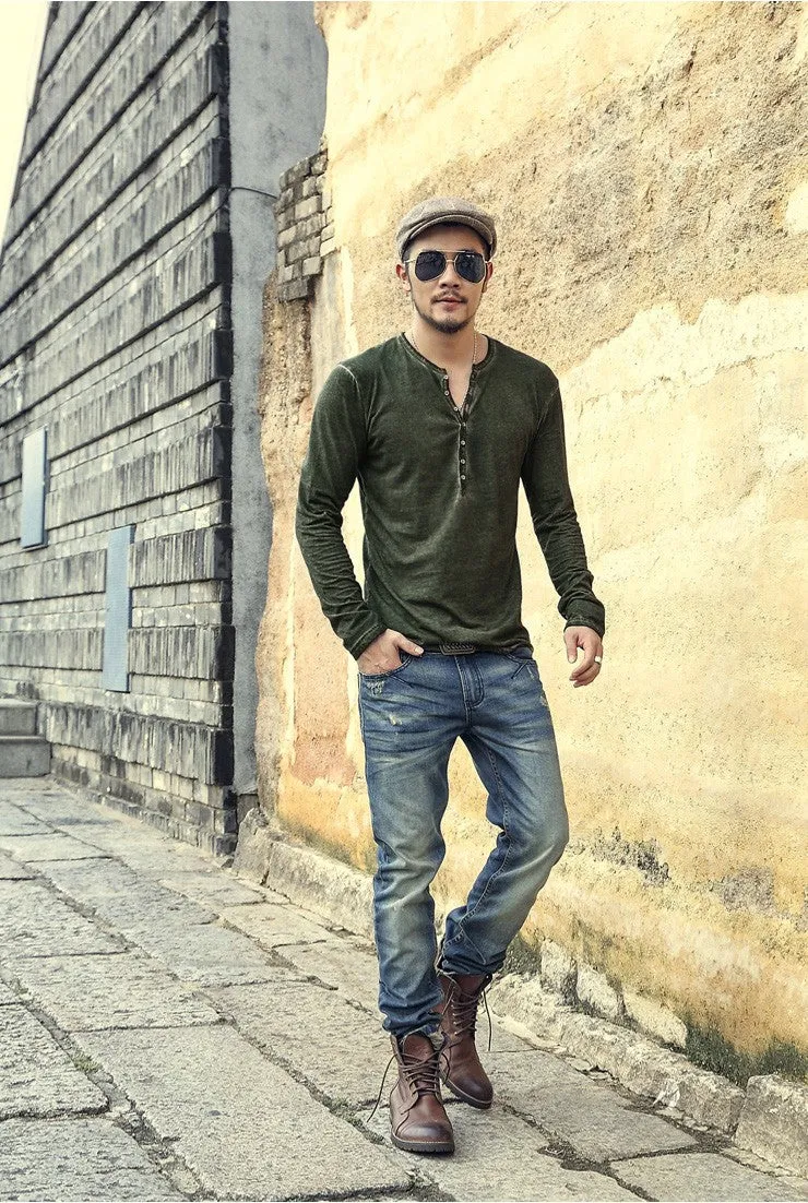 Vintage Henley Long Sleeves