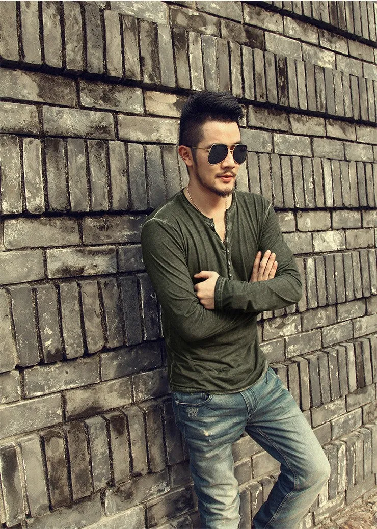 Vintage Henley Long Sleeves
