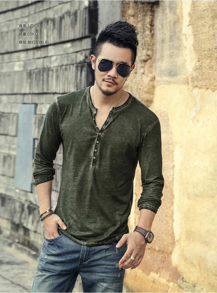 Vintage Henley Long Sleeves