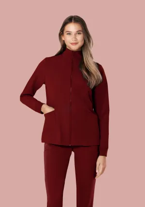 Women's Modern Scrub Jacket Fired Brick
